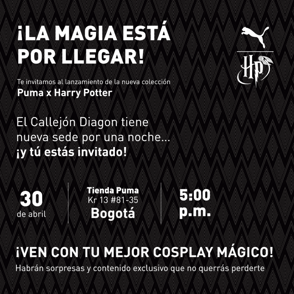 PUMA x Harry Potter: La Magia de Hogwarts Llega a las Calles de Colombia 4 Invitacion harry potter x puma 1080x1080 03